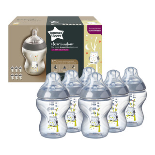 Tommee Tippee Closer to Nature Feeding Bottle, 260ml x 6 -Boy